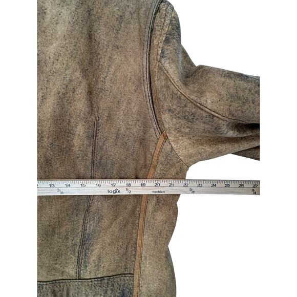 Gimo's Leather Italy Coat Size 44 Rustic Burnished Luxury Mens - Picture 7 of 16